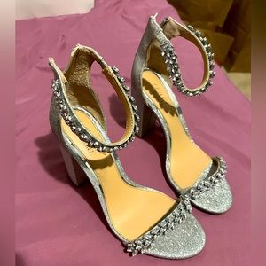 Jewel Badgley Mischka sparkly rhinestone heels